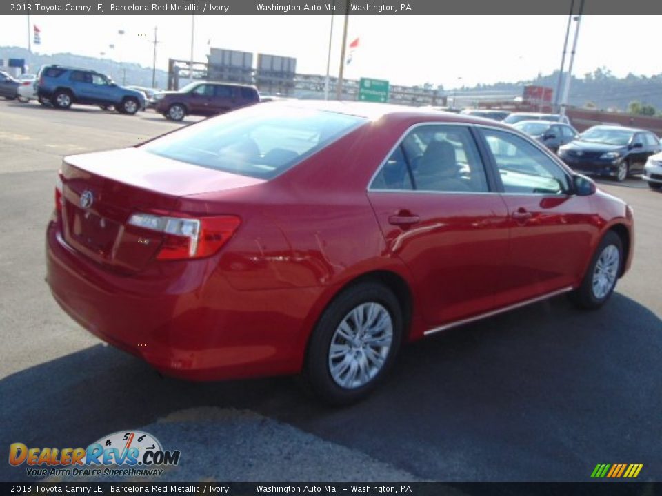2013 Toyota Camry LE Barcelona Red Metallic / Ivory Photo #9
