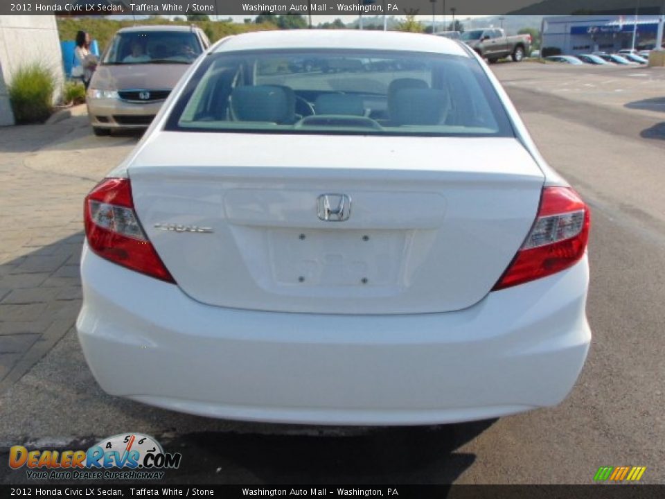 2012 Honda Civic LX Sedan Taffeta White / Stone Photo #7