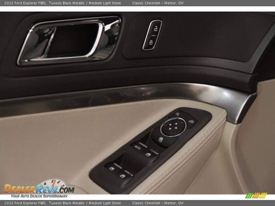 2013 Ford Explorer FWD Tuxedo Black Metallic / Medium Light Stone Photo #5
