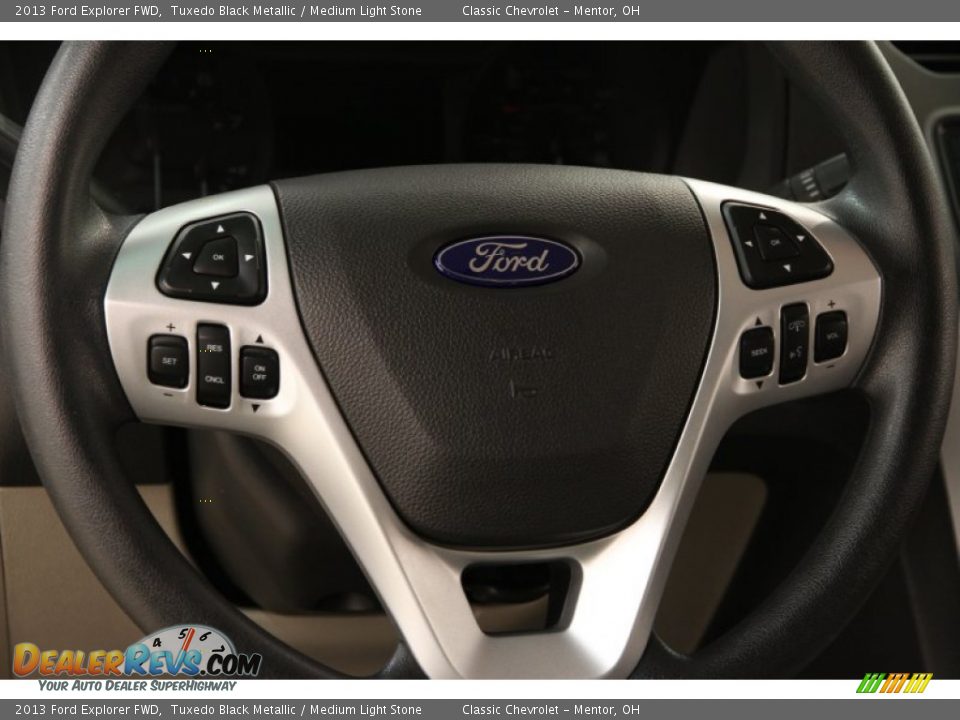 2013 Ford Explorer FWD Tuxedo Black Metallic / Medium Light Stone Photo #8