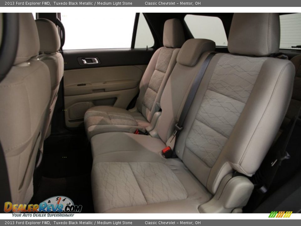 2013 Ford Explorer FWD Tuxedo Black Metallic / Medium Light Stone Photo #15