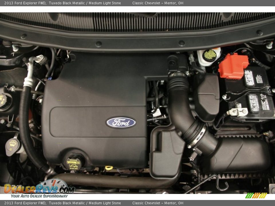 2013 Ford Explorer FWD Tuxedo Black Metallic / Medium Light Stone Photo #18