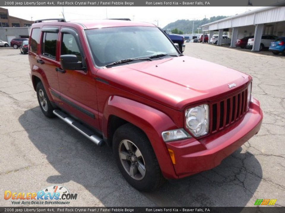 2008 Jeep Liberty Sport 4x4 Red Rock Crystal Pearl / Pastel Pebble Beige Photo #2
