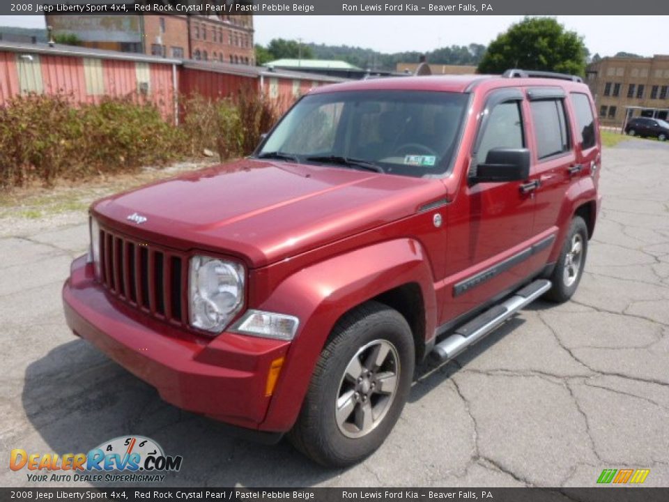 2008 Jeep Liberty Sport 4x4 Red Rock Crystal Pearl / Pastel Pebble Beige Photo #4