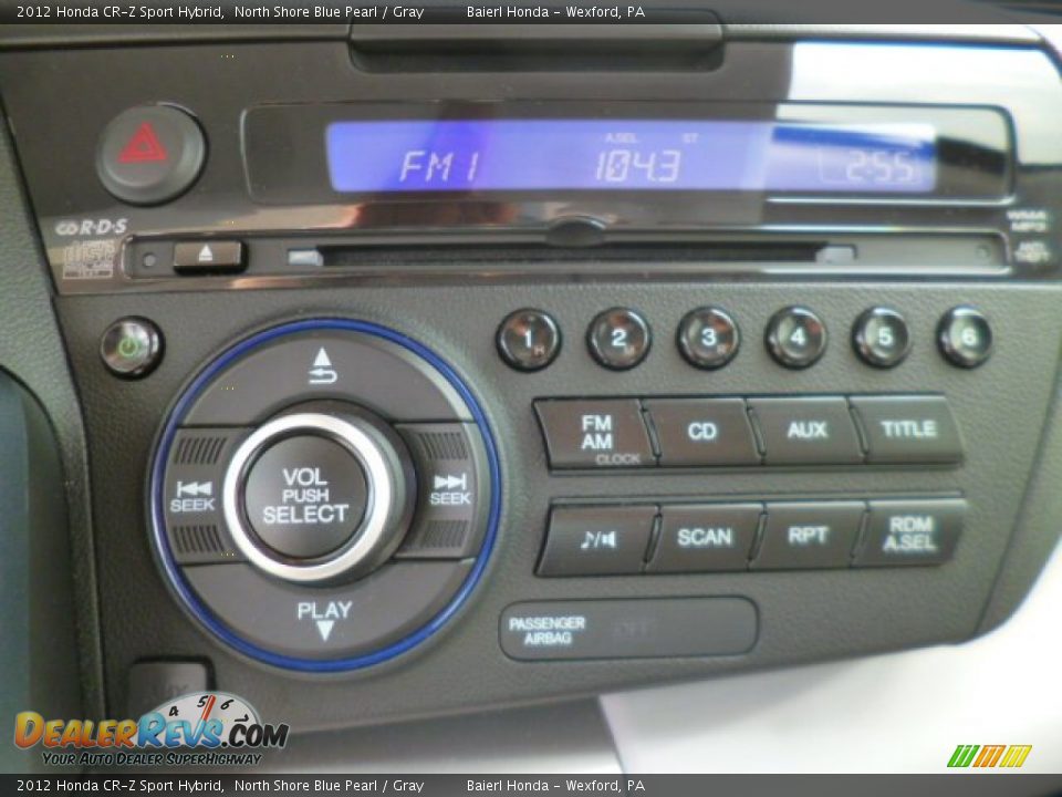 2012 Honda CR-Z Sport Hybrid North Shore Blue Pearl / Gray Photo #19