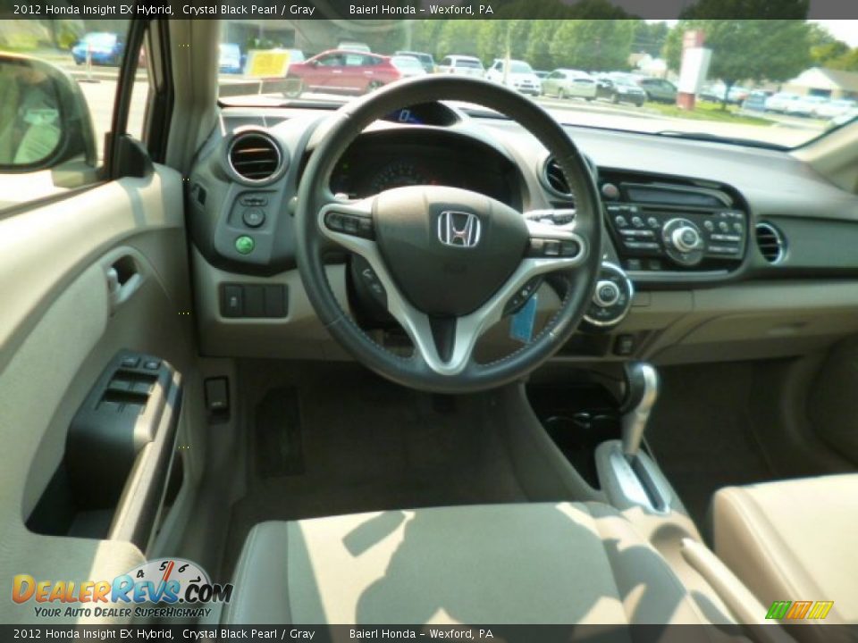 2012 Honda Insight EX Hybrid Crystal Black Pearl / Gray Photo #13