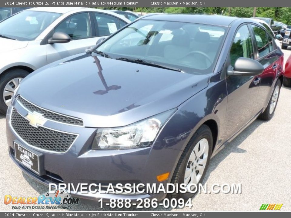 2014 Chevrolet Cruze LS Atlantis Blue Metallic / Jet Black/Medium Titanium Photo #1