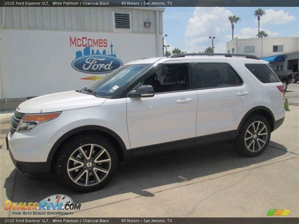 2015 Ford Explorer XLT White Platinum / Charcoal Black Photo #3