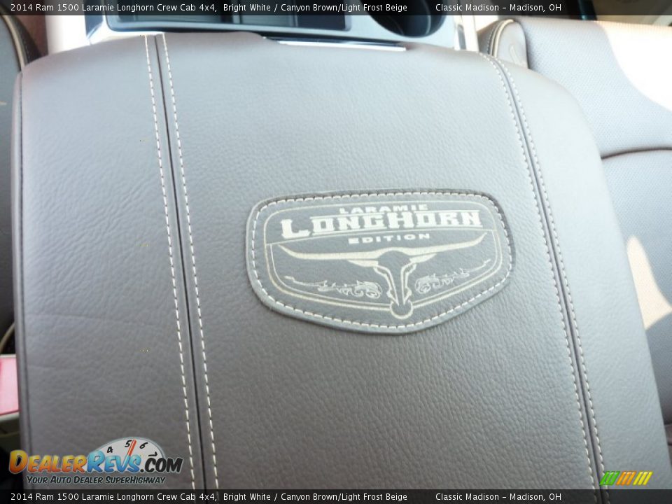 2014 Ram 1500 Laramie Longhorn Crew Cab 4x4 Bright White / Canyon Brown/Light Frost Beige Photo #9