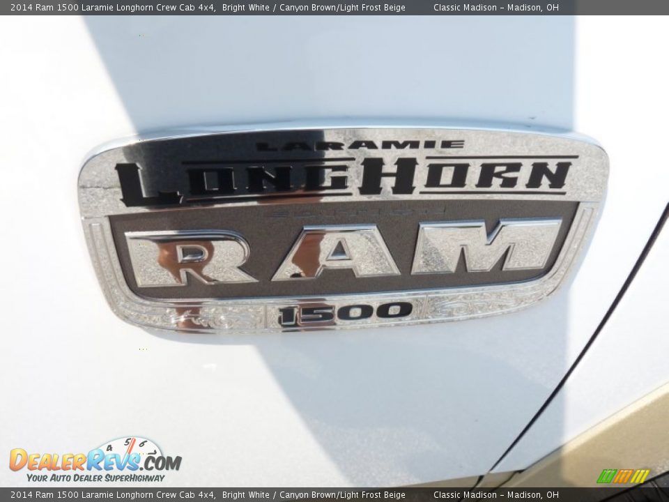 2014 Ram 1500 Laramie Longhorn Crew Cab 4x4 Bright White / Canyon Brown/Light Frost Beige Photo #16