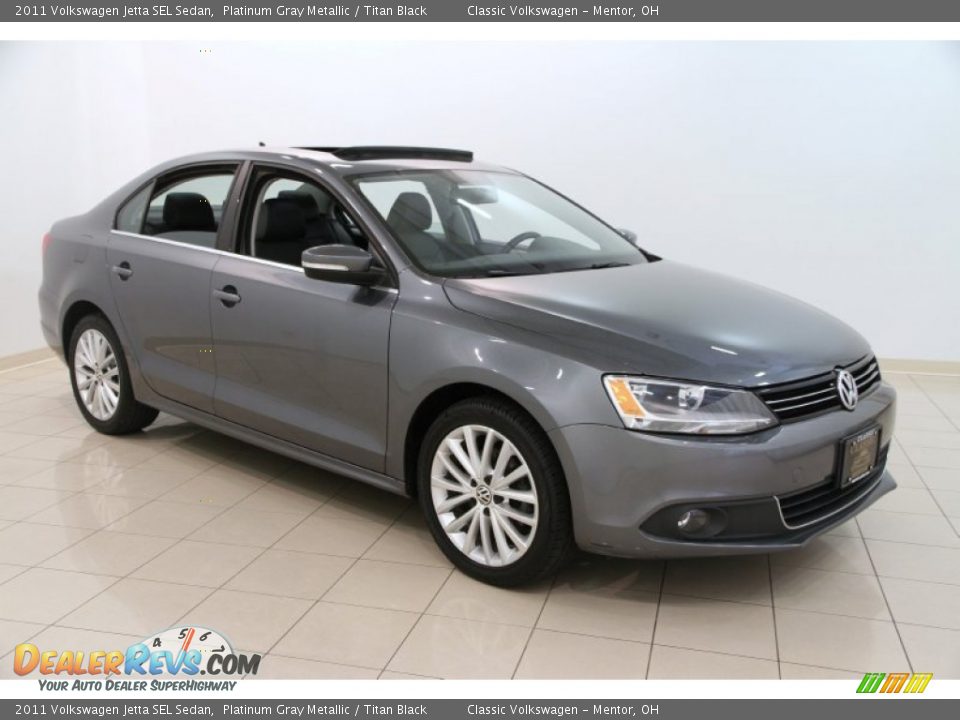 2011 Volkswagen Jetta SEL Sedan Platinum Gray Metallic / Titan Black Photo #1
