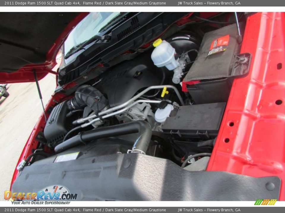 2011 Dodge Ram 1500 SLT Quad Cab 4x4 Flame Red / Dark Slate Gray/Medium Graystone Photo #14