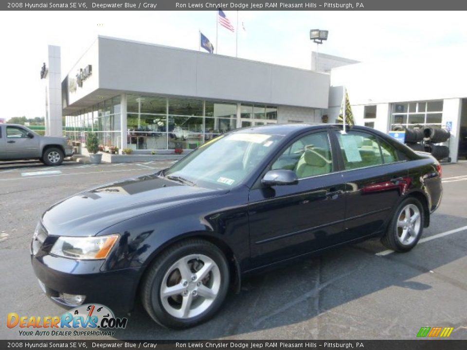 2008 Hyundai Sonata SE V6 Deepwater Blue / Gray Photo #1