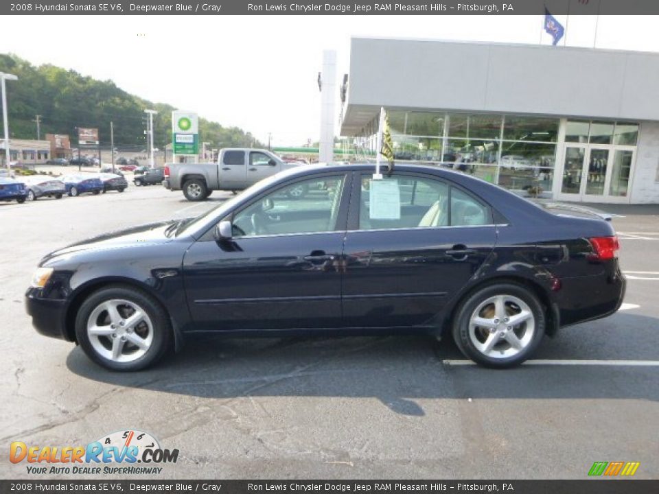 2008 Hyundai Sonata SE V6 Deepwater Blue / Gray Photo #2