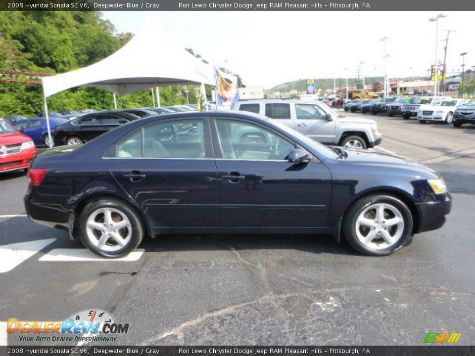 2008 Hyundai Sonata SE V6 Deepwater Blue / Gray Photo #6