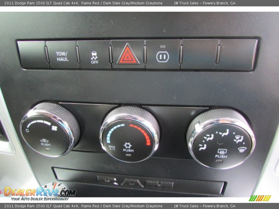 2011 Dodge Ram 1500 SLT Quad Cab 4x4 Flame Red / Dark Slate Gray/Medium Graystone Photo #25