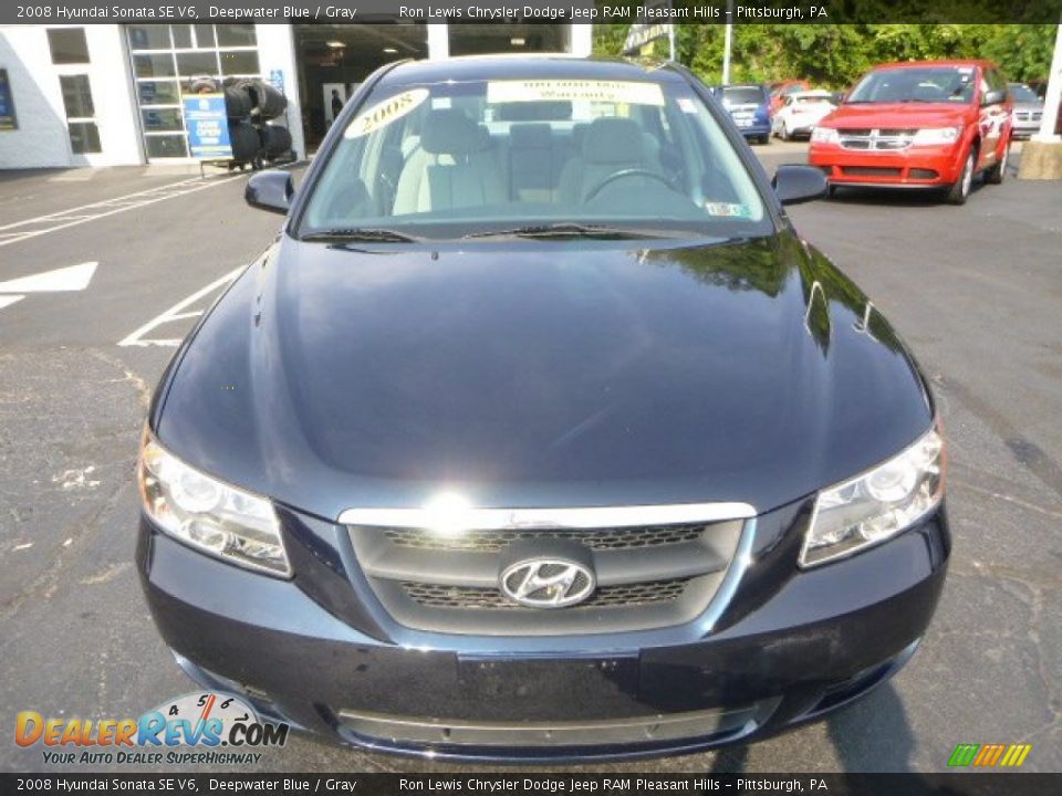 2008 Hyundai Sonata SE V6 Deepwater Blue / Gray Photo #8