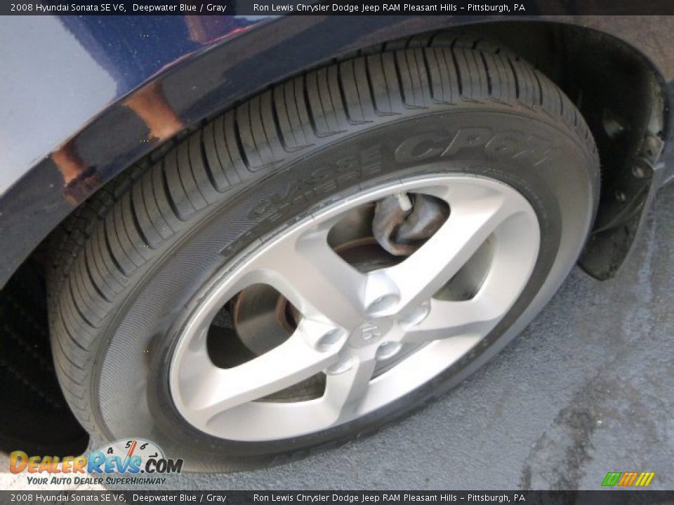 2008 Hyundai Sonata SE V6 Deepwater Blue / Gray Photo #9