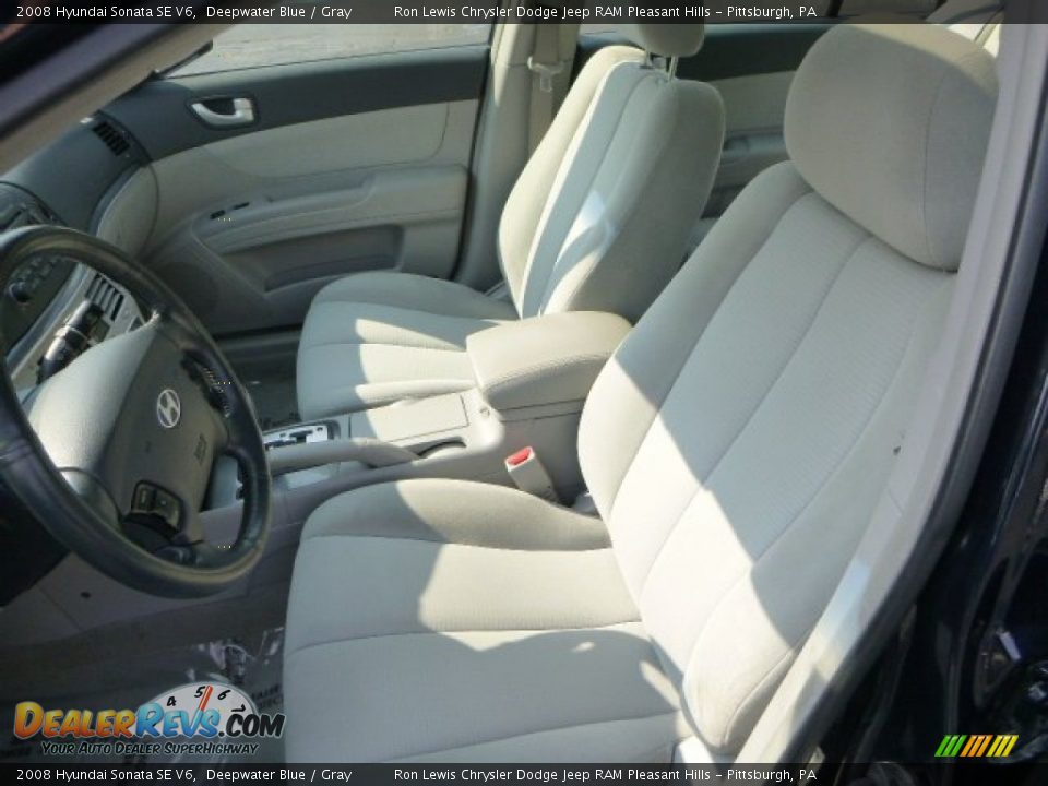 2008 Hyundai Sonata SE V6 Deepwater Blue / Gray Photo #10
