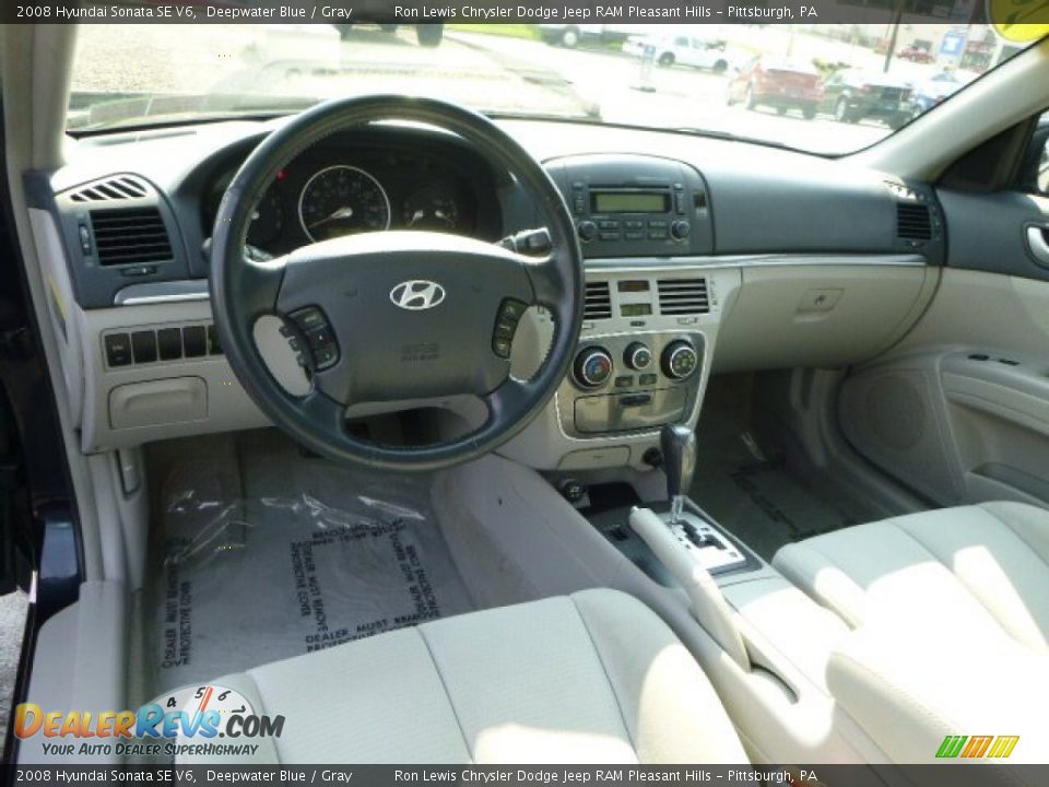 2008 Hyundai Sonata SE V6 Deepwater Blue / Gray Photo #12