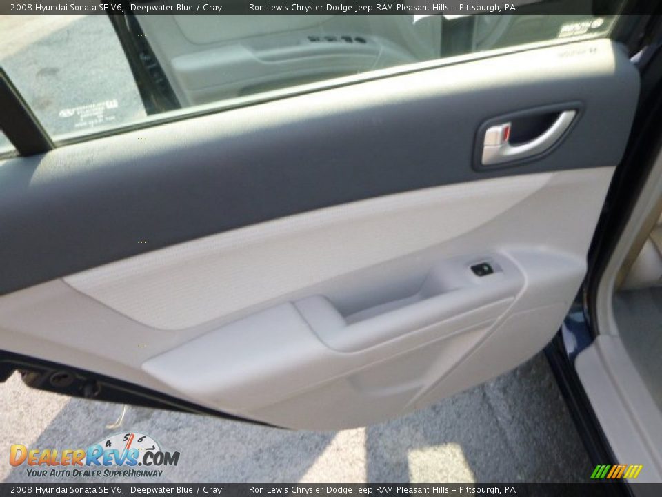 2008 Hyundai Sonata SE V6 Deepwater Blue / Gray Photo #13