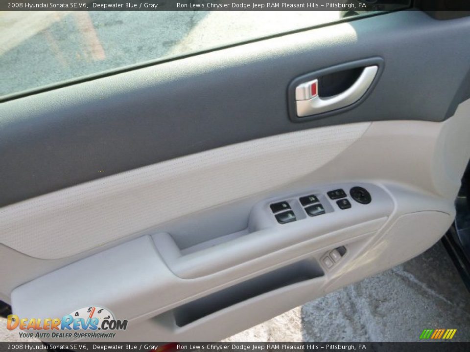 2008 Hyundai Sonata SE V6 Deepwater Blue / Gray Photo #14