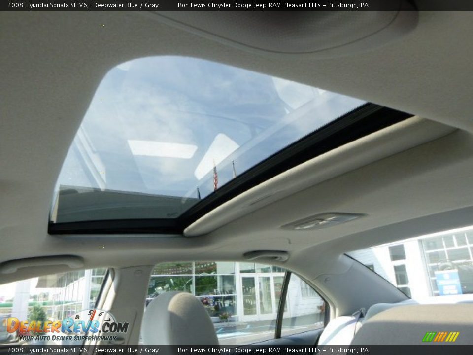 2008 Hyundai Sonata SE V6 Deepwater Blue / Gray Photo #16