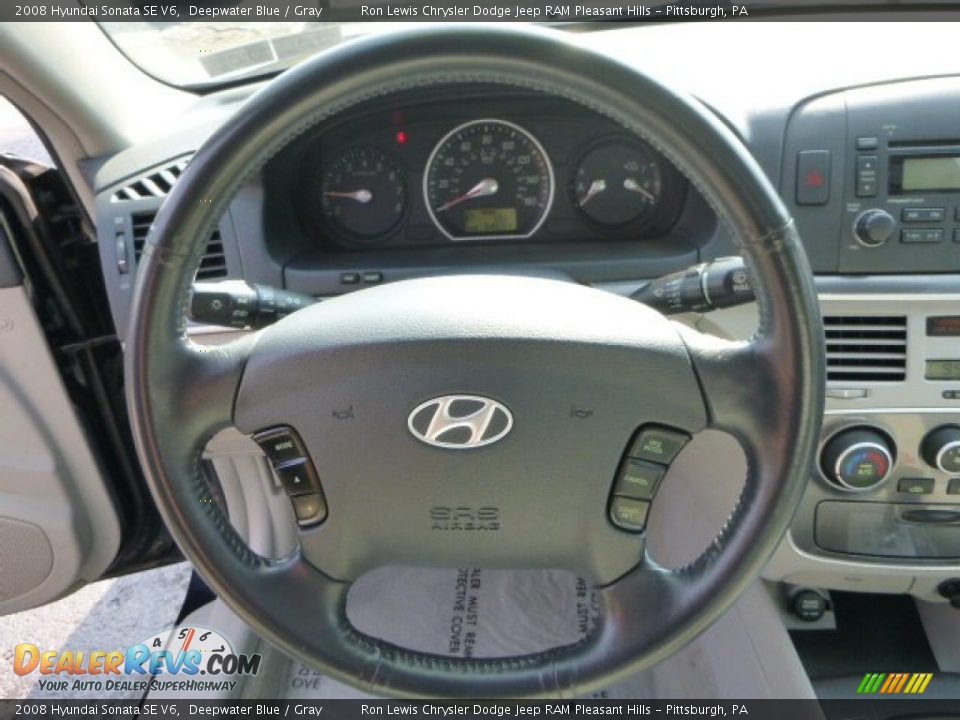 2008 Hyundai Sonata SE V6 Deepwater Blue / Gray Photo #17