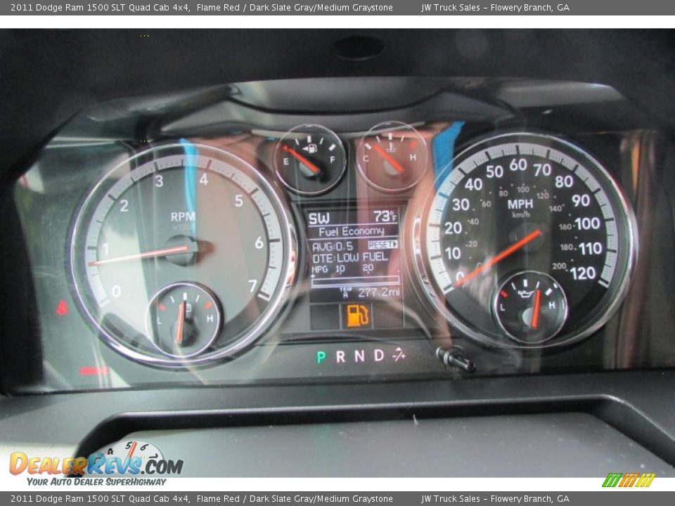 2011 Dodge Ram 1500 SLT Quad Cab 4x4 Flame Red / Dark Slate Gray/Medium Graystone Photo #36