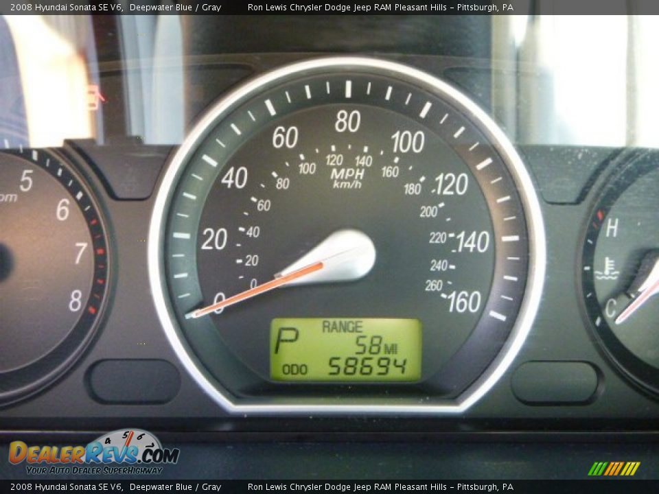 2008 Hyundai Sonata SE V6 Deepwater Blue / Gray Photo #20