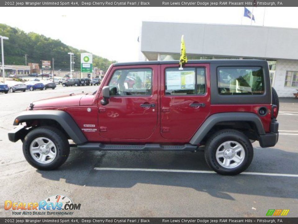 2012 Jeep Wrangler Unlimited Sport 4x4 Deep Cherry Red Crystal Pearl / Black Photo #2