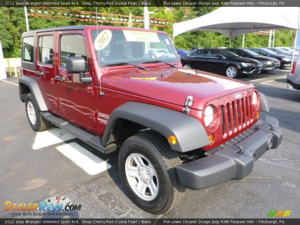 2012 Jeep Wrangler Unlimited Sport 4x4 Deep Cherry Red Crystal Pearl / Black Photo #7