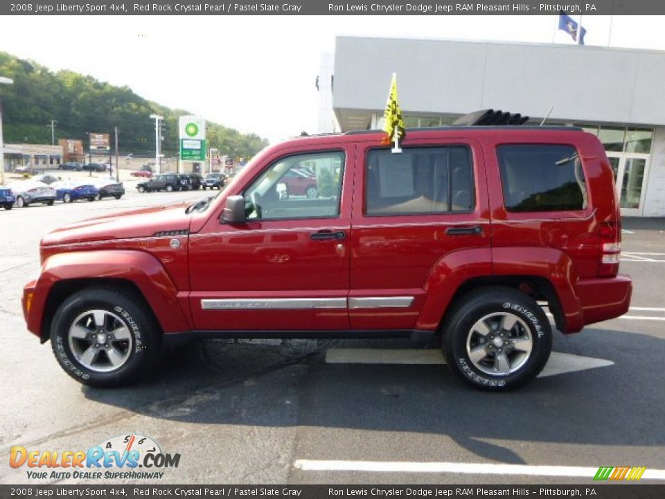 2008 Jeep Liberty Sport 4x4 Red Rock Crystal Pearl / Pastel Slate Gray Photo #2