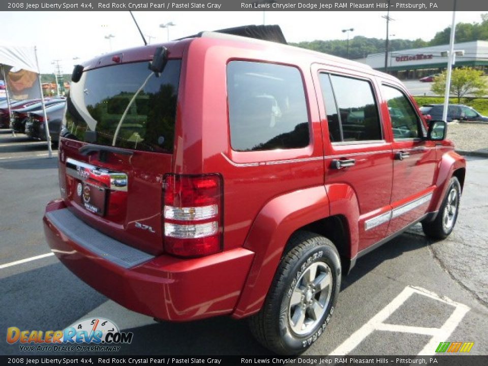 2008 Jeep Liberty Sport 4x4 Red Rock Crystal Pearl / Pastel Slate Gray Photo #5