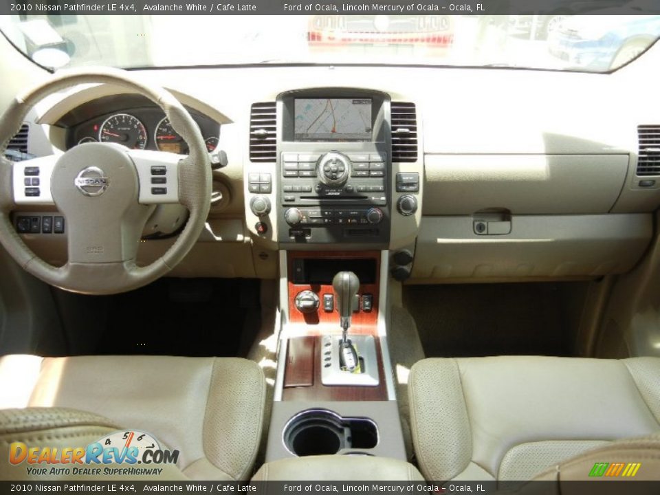 2010 Nissan Pathfinder LE 4x4 Avalanche White / Cafe Latte Photo #21