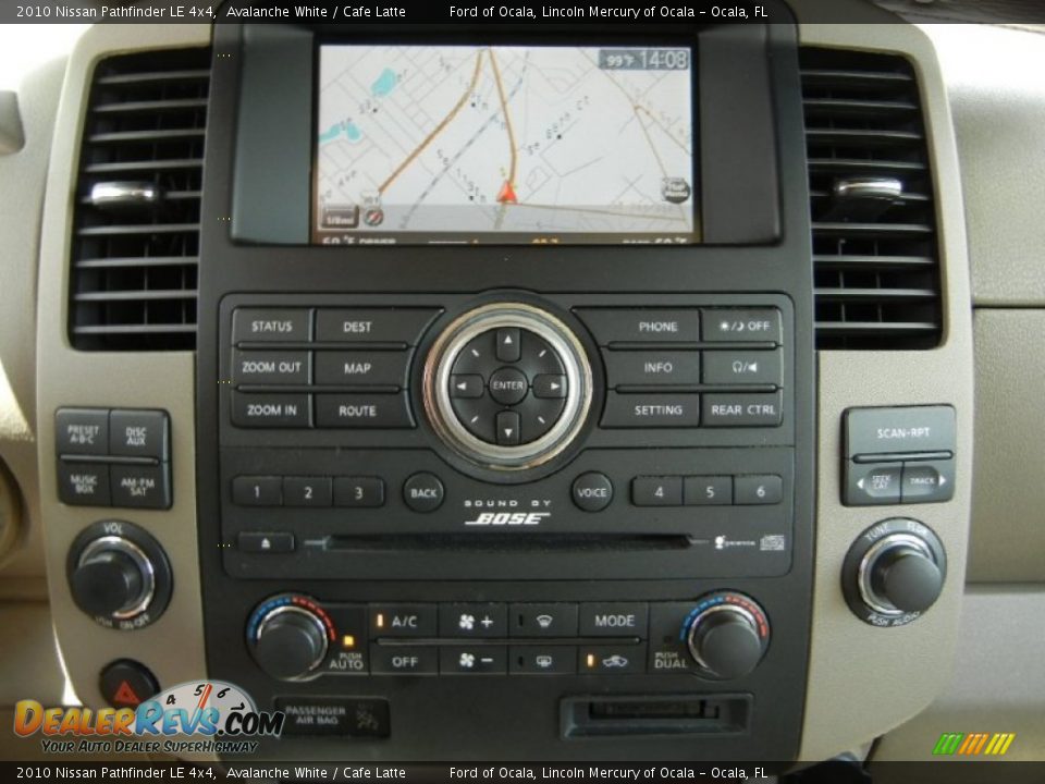 2010 Nissan Pathfinder LE 4x4 Avalanche White / Cafe Latte Photo #24