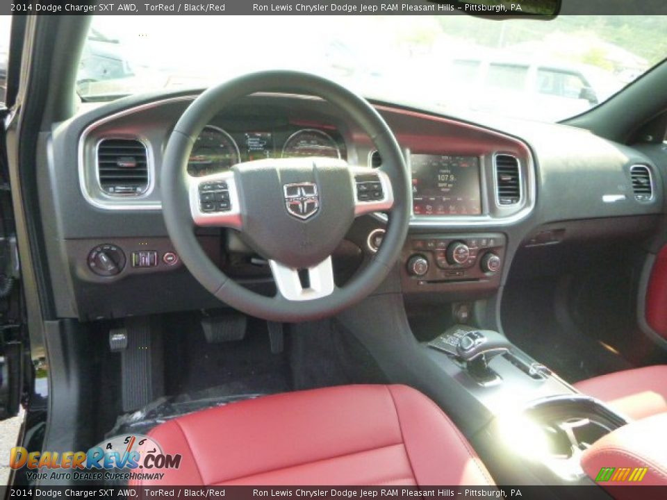 2014 Dodge Charger SXT AWD TorRed / Black/Red Photo #12