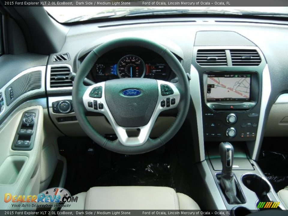 2015 Ford Explorer XLT 2.0L EcoBoost Dark Side / Medium Light Stone Photo #9