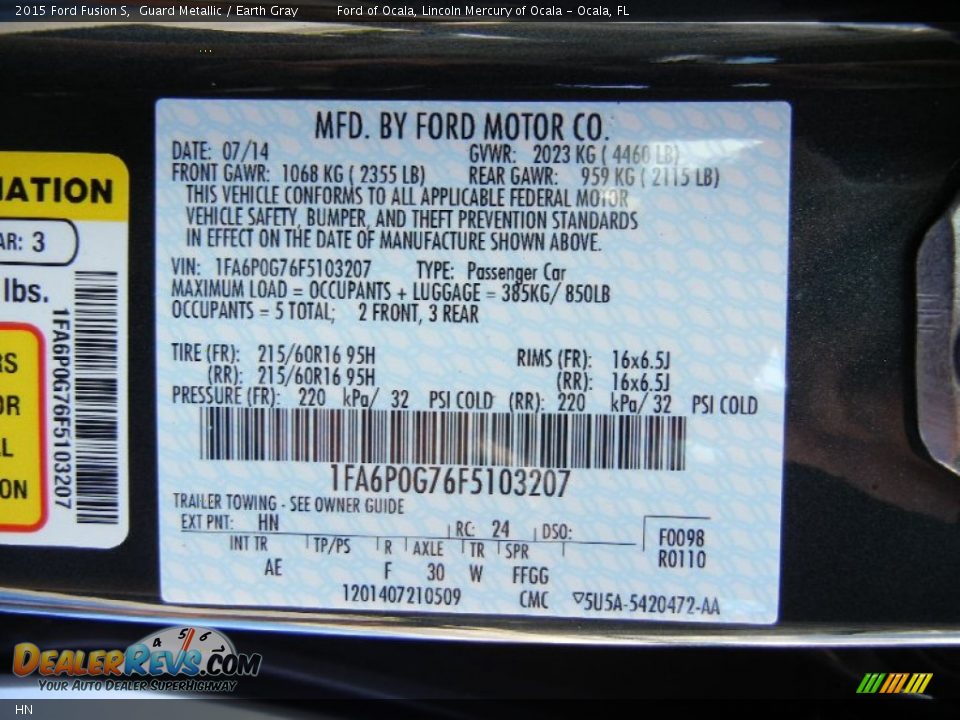 Ford Color Code HN Guard Metallic