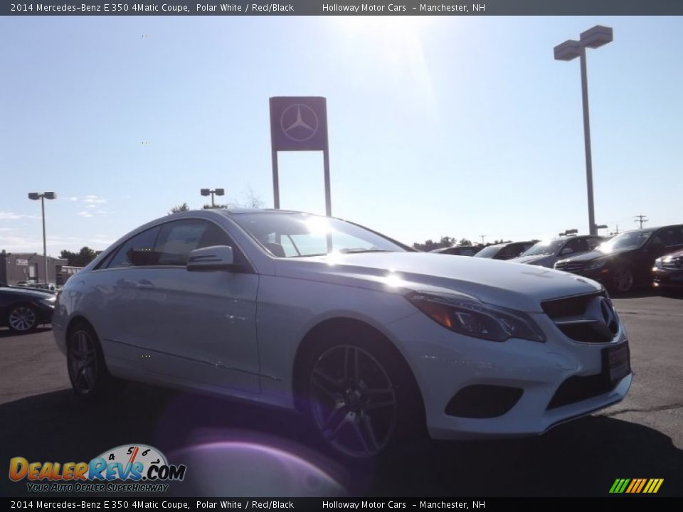 2014 Mercedes-Benz E 350 4Matic Coupe Polar White / Red/Black Photo #3
