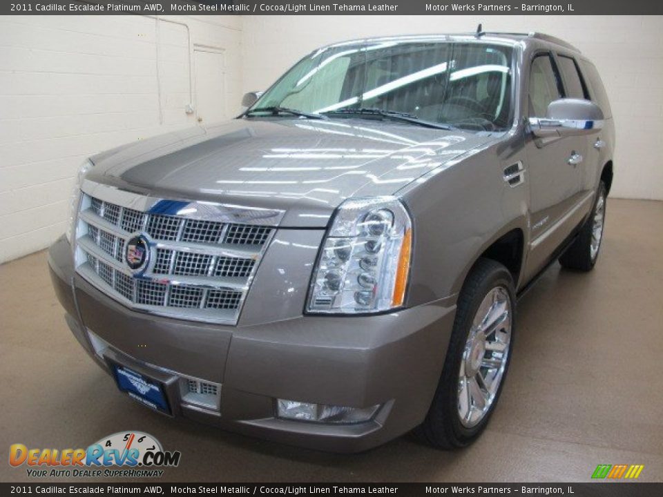 2011 Cadillac Escalade Platinum AWD Mocha Steel Metallic / Cocoa/Light Linen Tehama Leather Photo #4