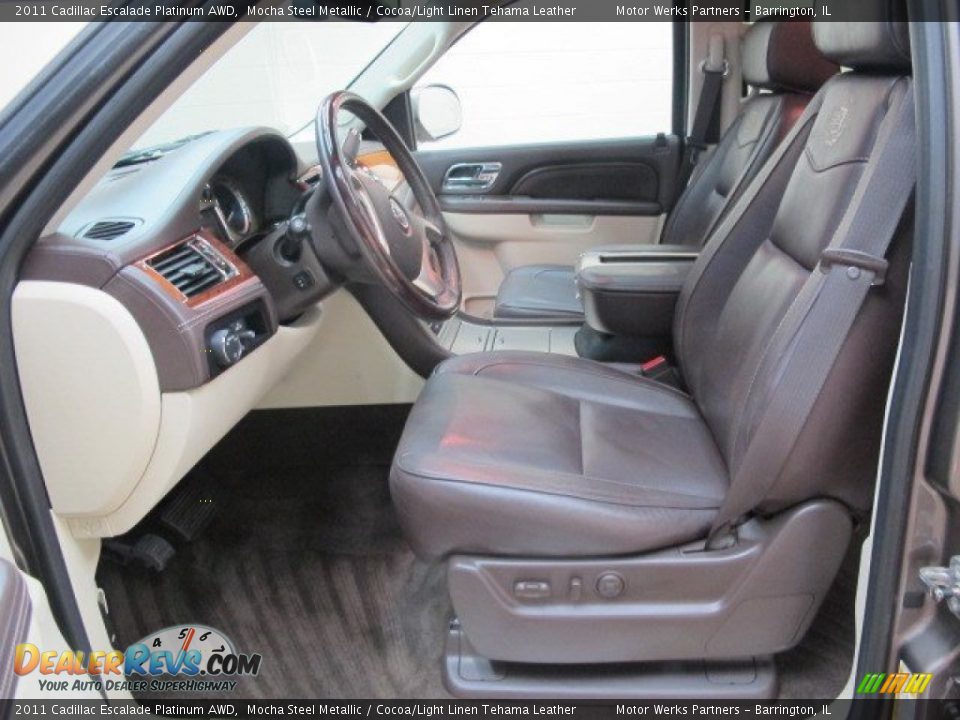 2011 Cadillac Escalade Platinum AWD Mocha Steel Metallic / Cocoa/Light Linen Tehama Leather Photo #17