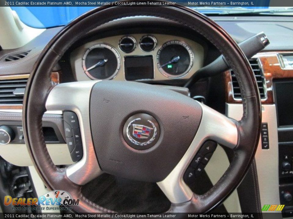 2011 Cadillac Escalade Platinum AWD Mocha Steel Metallic / Cocoa/Light Linen Tehama Leather Photo #36