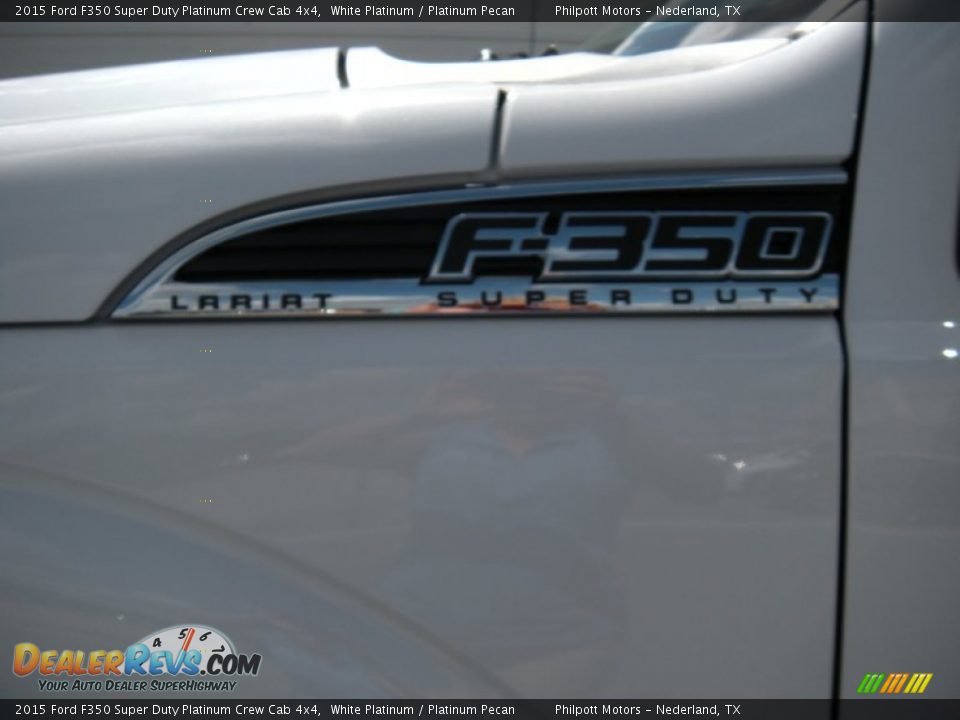 2015 Ford F350 Super Duty Platinum Crew Cab 4x4 White Platinum / Platinum Pecan Photo #14