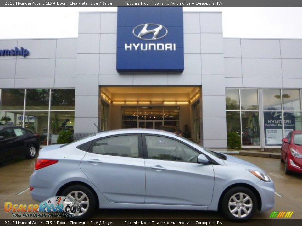 2013 Hyundai Accent GLS 4 Door Clearwater Blue / Beige Photo #1