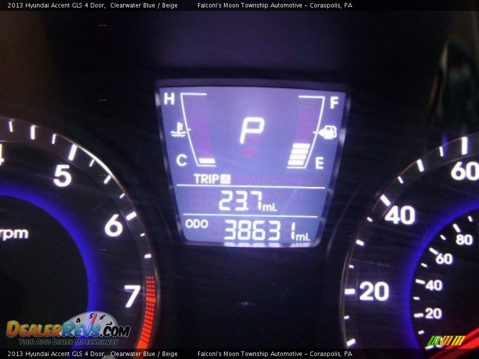 2013 Hyundai Accent GLS 4 Door Clearwater Blue / Beige Photo #4