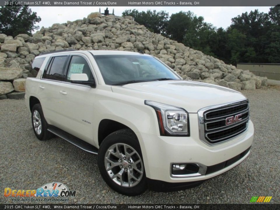 2015 GMC Yukon SLT 4WD White Diamond Tricoat / Cocoa/Dune Photo #1