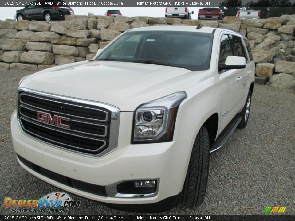 2015 GMC Yukon SLT 4WD White Diamond Tricoat / Cocoa/Dune Photo #2