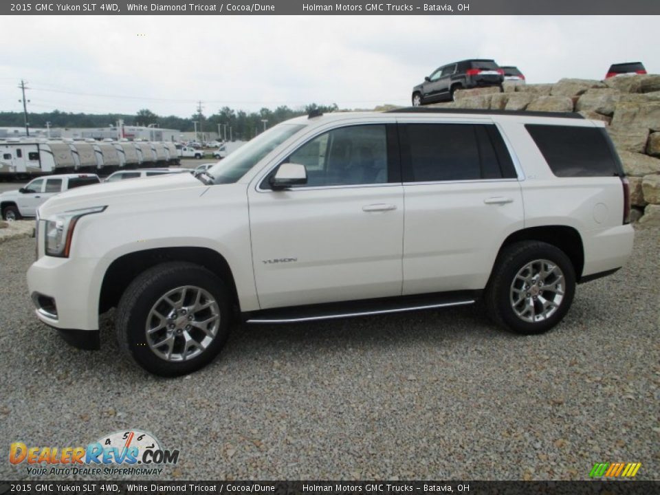 2015 GMC Yukon SLT 4WD White Diamond Tricoat / Cocoa/Dune Photo #3
