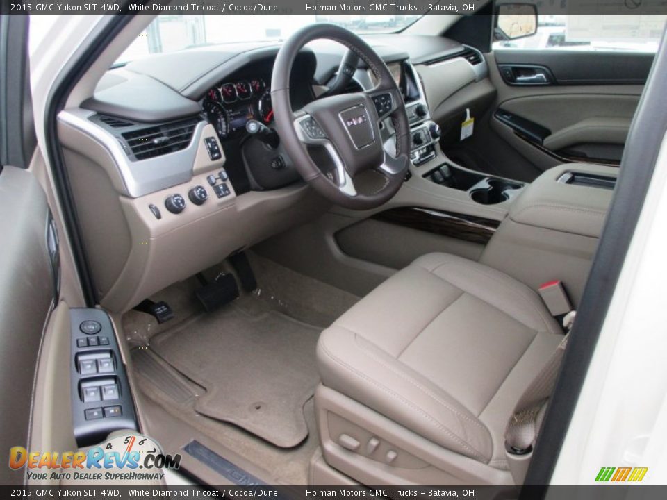 2015 GMC Yukon SLT 4WD White Diamond Tricoat / Cocoa/Dune Photo #6